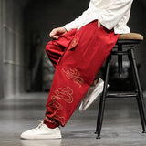 Pantalon homme style japonais rouge
