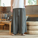 Pantalon japonais hakama gris pour homme