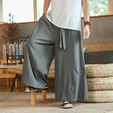 Pantalon japonais hakama gris