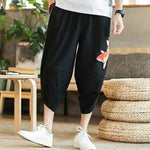 Pantalon japonais homme motif carpe koï