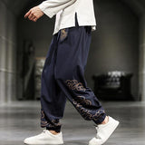 Pantalon japonais pour homme bleu marine