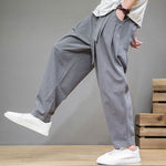 Pantalon japonais pour homme souple souple gris