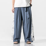 Pantalon large style japonais bleu ciel