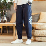 Pantalon streetwear japonais bleu marine
