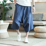 Pantalon style japonais homme bleu marine