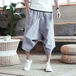 Pantalon style japonais homme gris clair