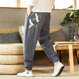Pantalon style japonais homme grue japonaise