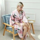 Peignoir femme kimono rose
