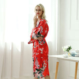 Peignoir kimono rouge satin