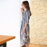 Peignoir long satin femme grues japonaises 