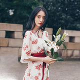 Robe femme fleurie japonaise