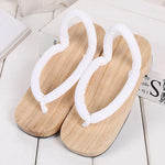 Sandales en bois japonaises blanc