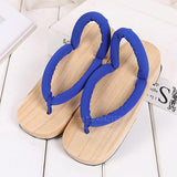 Sandales en bois japonaises bleu