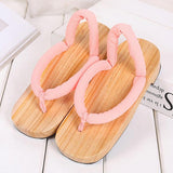 Sandales en bois japonaises rose
