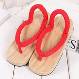 Sandales en bois japonaises rouge