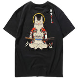 t-shirt chat japonais noir
