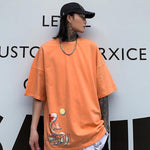 T-shirt japonais carpe koï orange
