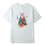 T-shirt japonais chat blanc