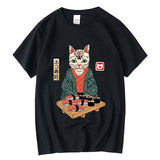 T-shirt japonais chat noir