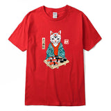 T-shirt japonais chat rouge
