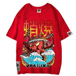 T-Shirt japonais pieuvre rouge