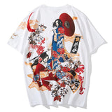 T-shirt motif japonais femme blanc
