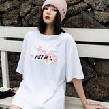 Tee-shirt aux motifs fleurs japonais pour femme