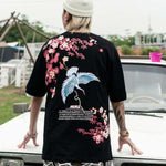 Tee-shirt aux motifs fleurs japonais 