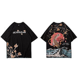 Tee-shirt japonais carpe koi noir