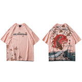 Tee-shirt japonais carpe koi rose
