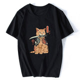 Tee-shirt japonais chat samouraï