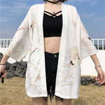 Veste courte kimono femme blanc