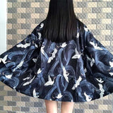 Veste de kimono motifs grues