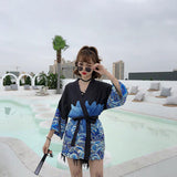 Veste kimono femme carpe avec ceinture