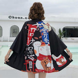 Veste kimono femme japonais noir