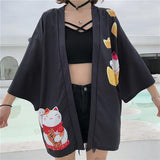 Veste kimono femme japonaise noir