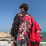 Veste kimono fleurs homme