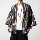 Veste kimono homme grue motif japonaise