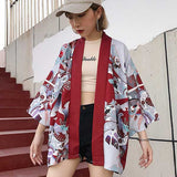 Veste kimono imprimé femme