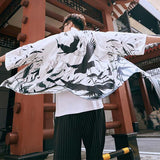 Veste kimono japonais homme grue