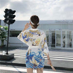 Veste kimono motif japonais femme blanc