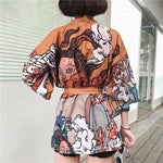 Veste style kimono femme avec ceinture