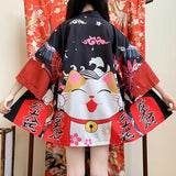 Veste style kimono noir