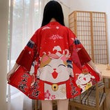 Veste style kimono rouge